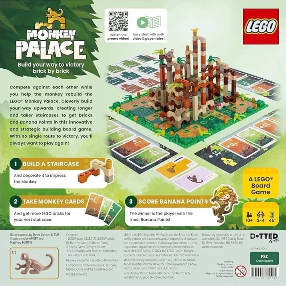 LEGO Monkey Palace Board Game. Build your way to victory Brick by Brick